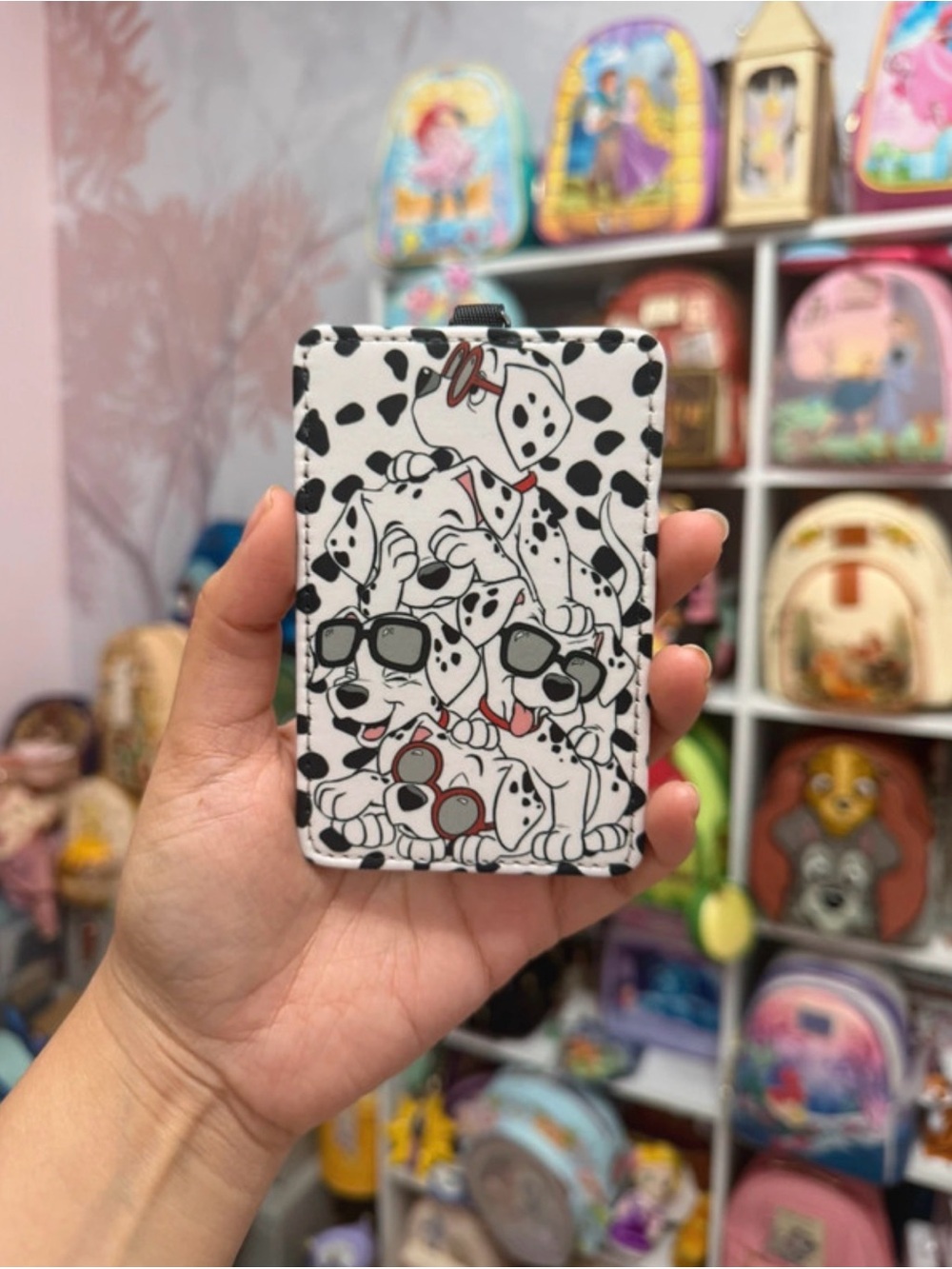 101 Dalmatian Pattern Card Holder Wallet - White Black
